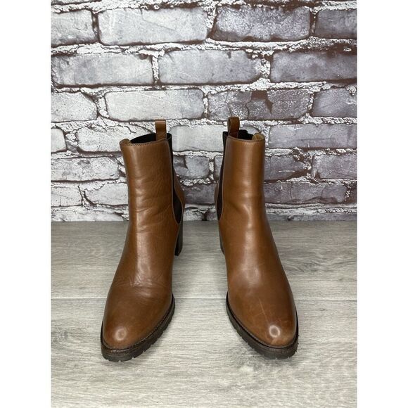 Sartore Paris Brown Leather Ankle Chelsea Vibram Heel Booties Women’s 38EU/7M US - Picture 13 of 16